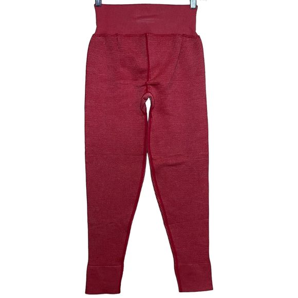 Victoria's Secret Pink Active Waffle Knit Jogger Pants Red Drawstring Waist M - Picture 3 of 8